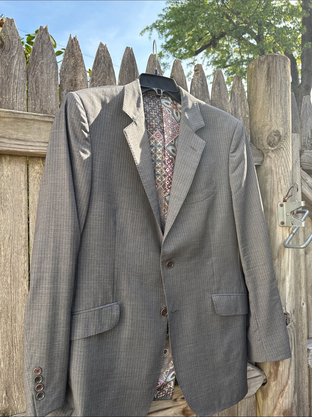 Etro Spa Milano gray wool with 100% silk lining. Like new!!